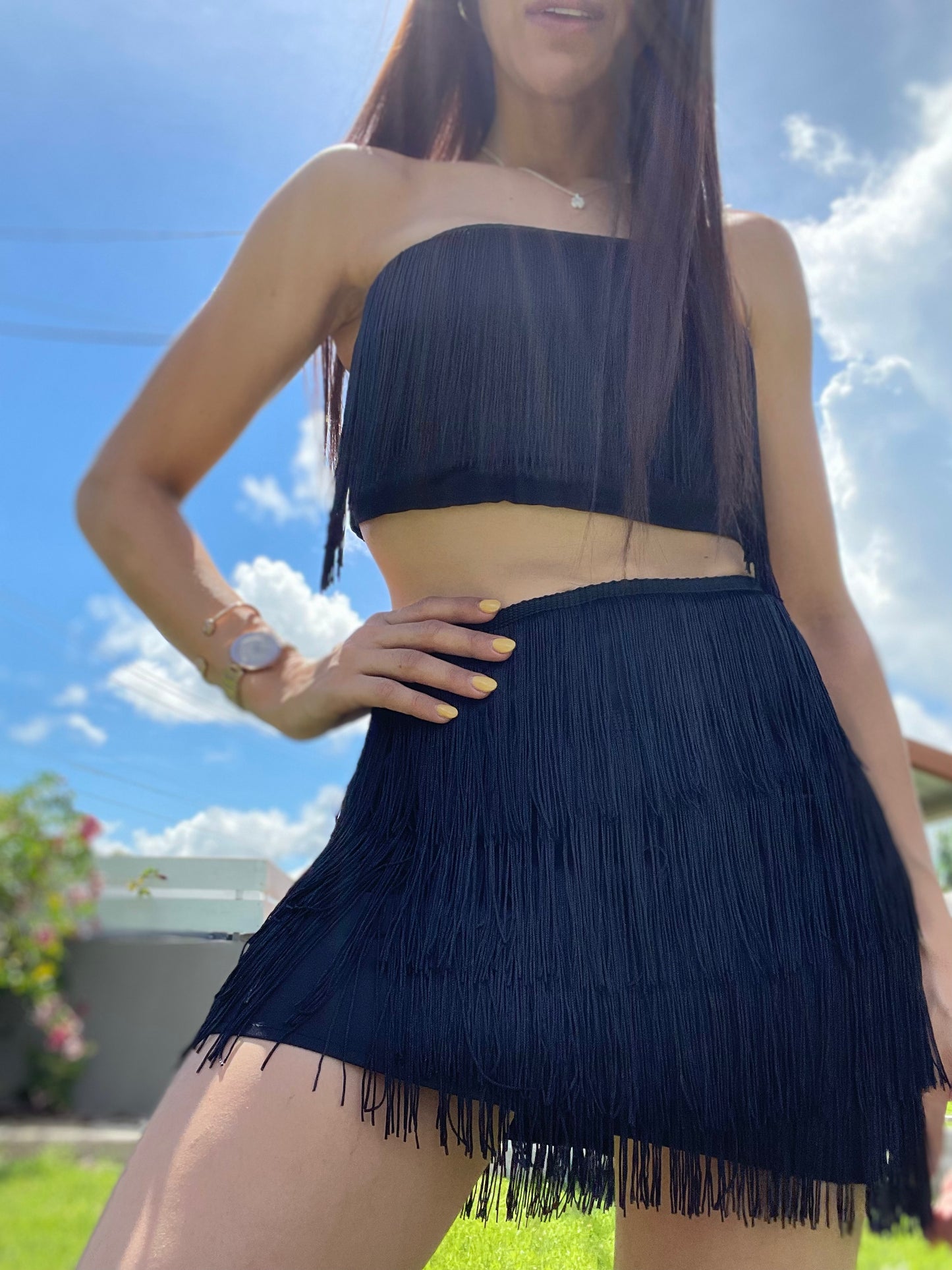 Flirty Black Set Skirt