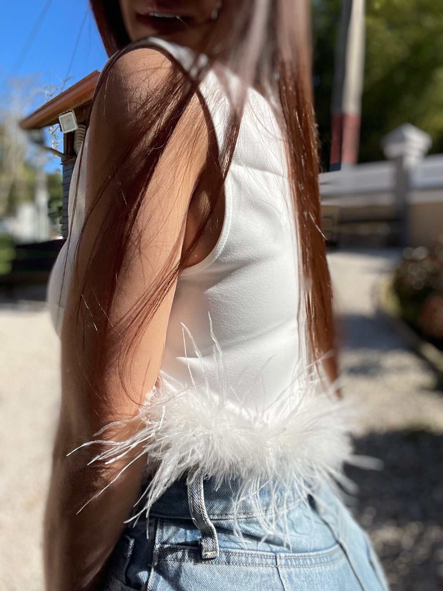 White Feather Top