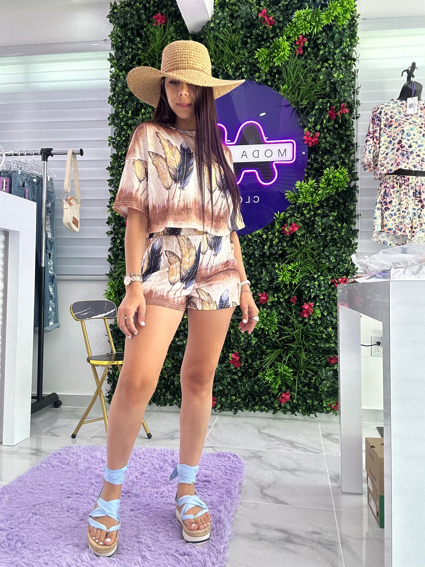 Basic Short Set Crema