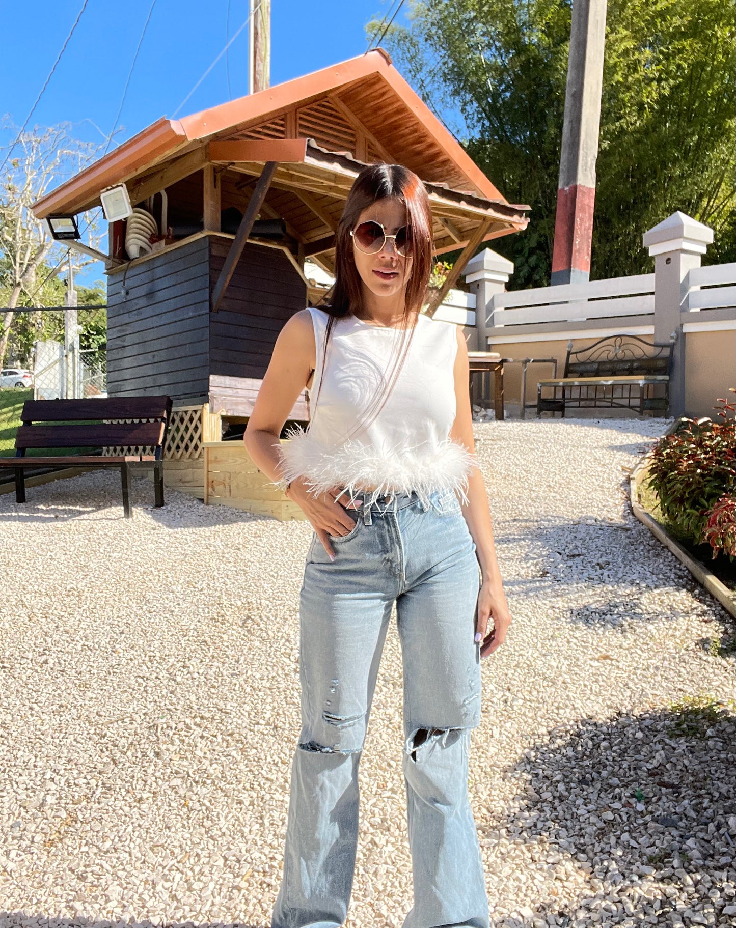 White Feather Top
