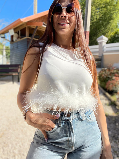 White Feather Top